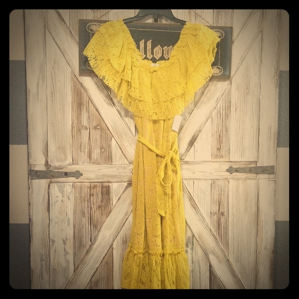 Neiman Marcus brand Off the Shoulder Lace Dress